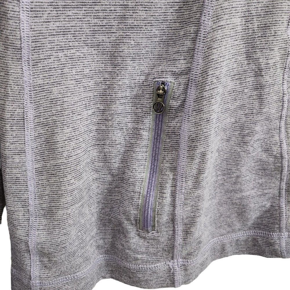 Lululemon Sweater 8 Womens Run Full Tilt Pullover 1/4 Zip Lavendar Heathered Gym - Picture 7 of 15